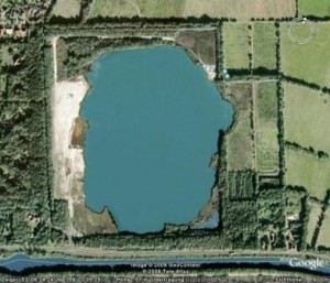 Der Rote Steinweg See bei Google Earth
